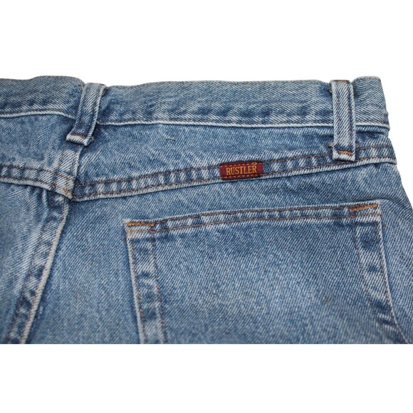 Vintage Rustler 31x30 Blue Jeans Old School Faded Worn Stiff Denim - Picture 6 of 8